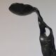 Sculptural brutalist floor candlestick made of hand-forged iron from the 1950s.