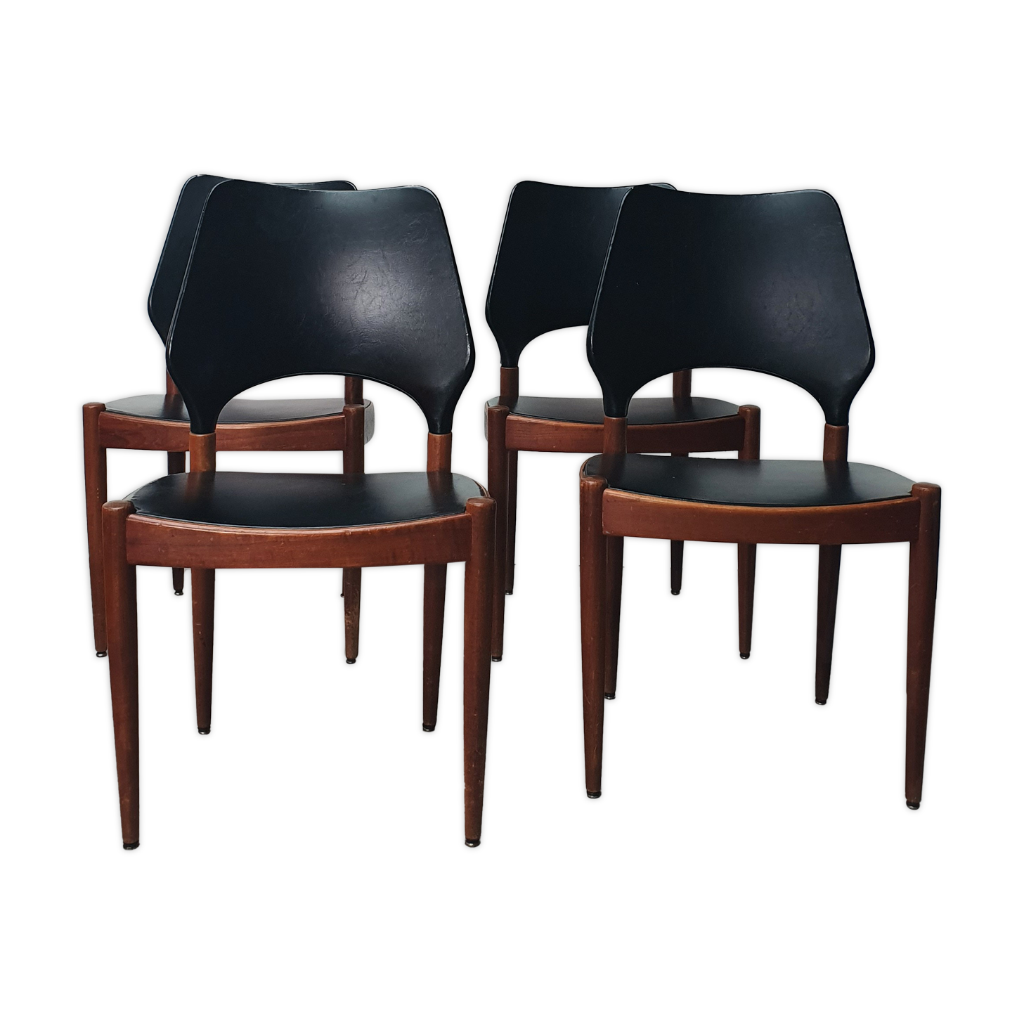 Set of 4 Danish teak chairs from the 60s