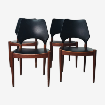 Set of 4 Danish teak chairs from the 60s