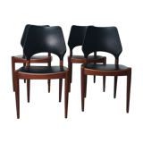 Set of 4 Danish teak chairs from the 60s