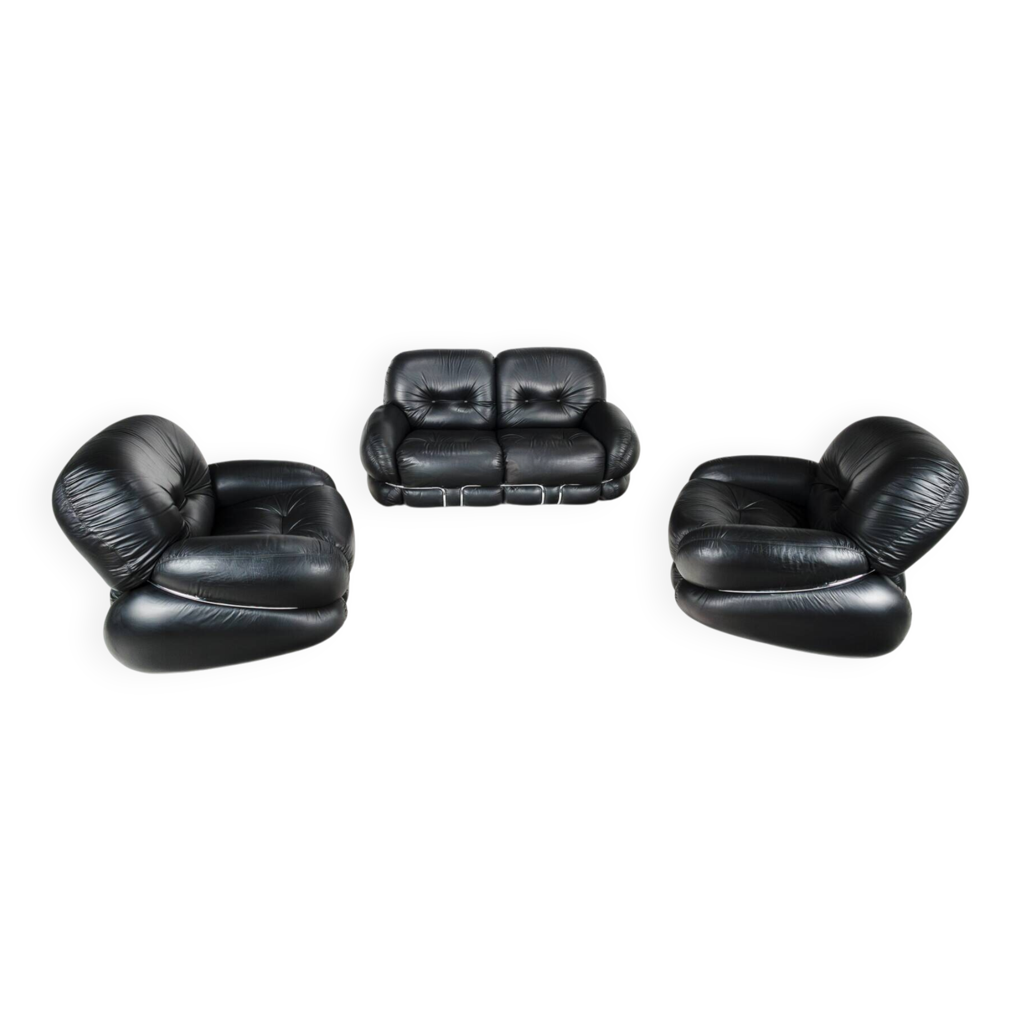 Three-piece lounge set model OKAY by Adriano Piazzesi, Italy, 1970s