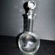 Antique Saint-Louis carafe with acid-etched rocaille and flower decoration H32cm