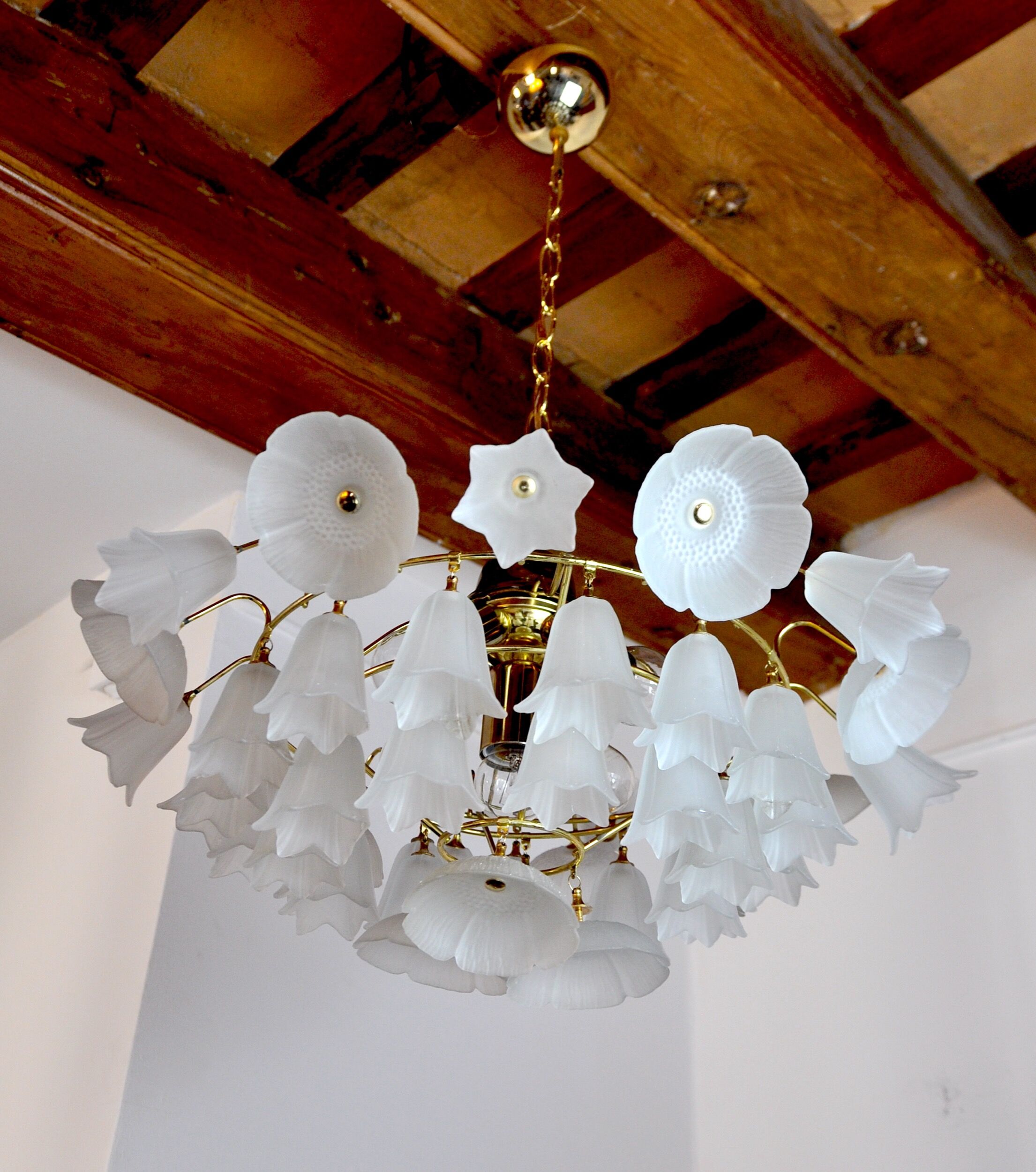 Murano glass floral chandelier, Italy, 1970