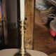 Large brass torch candle holder