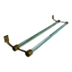 Art deco towel rack brass and glass