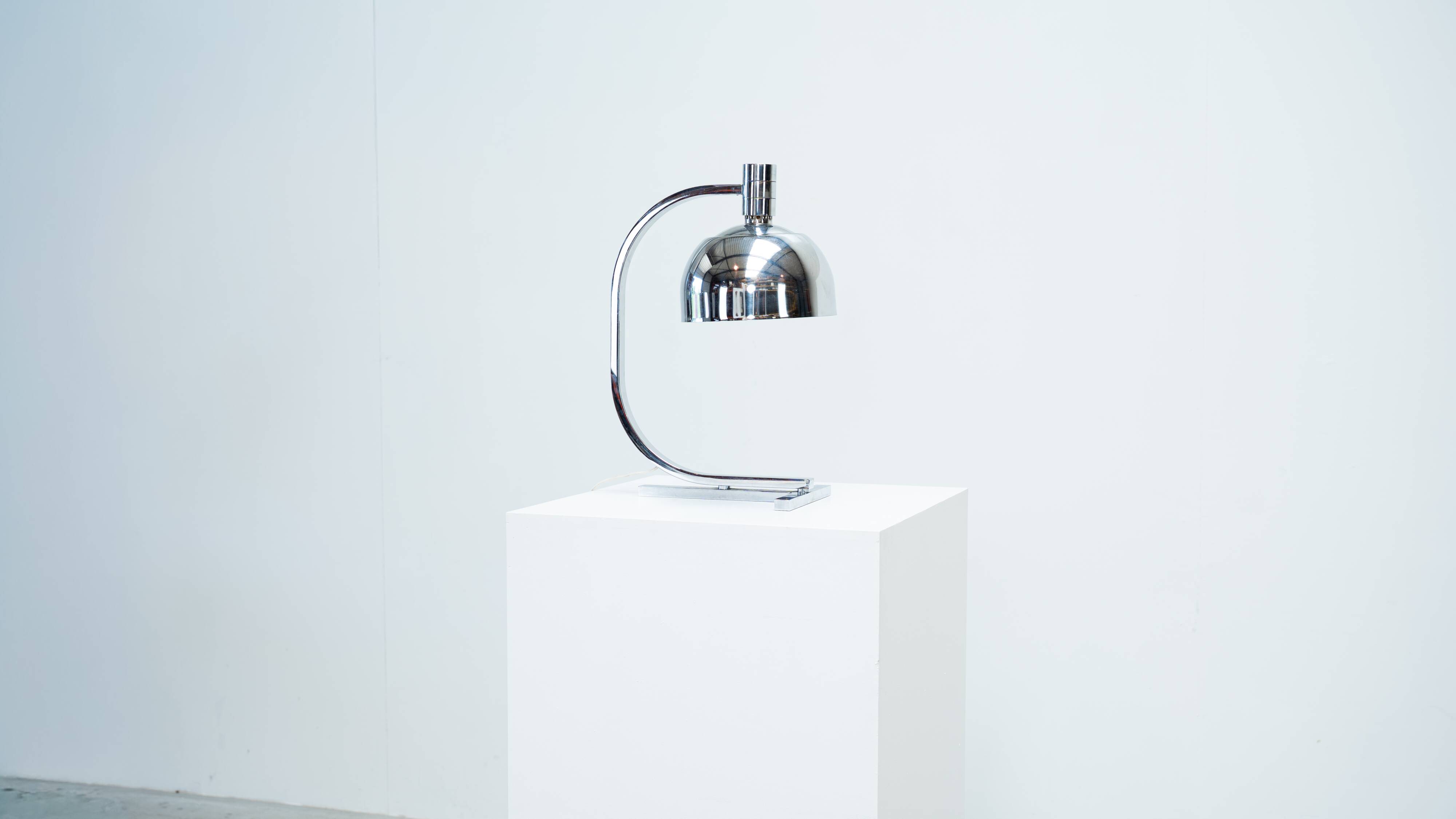 Chrome table lamp by Franco Albini for Sirrah