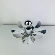 Space Age chrome flower wall light from the 1960s.