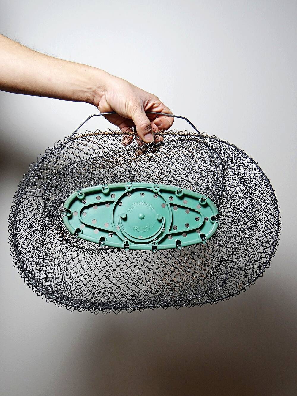 Vintage XL fishing net or basket Maillinox from the 80s-90s.