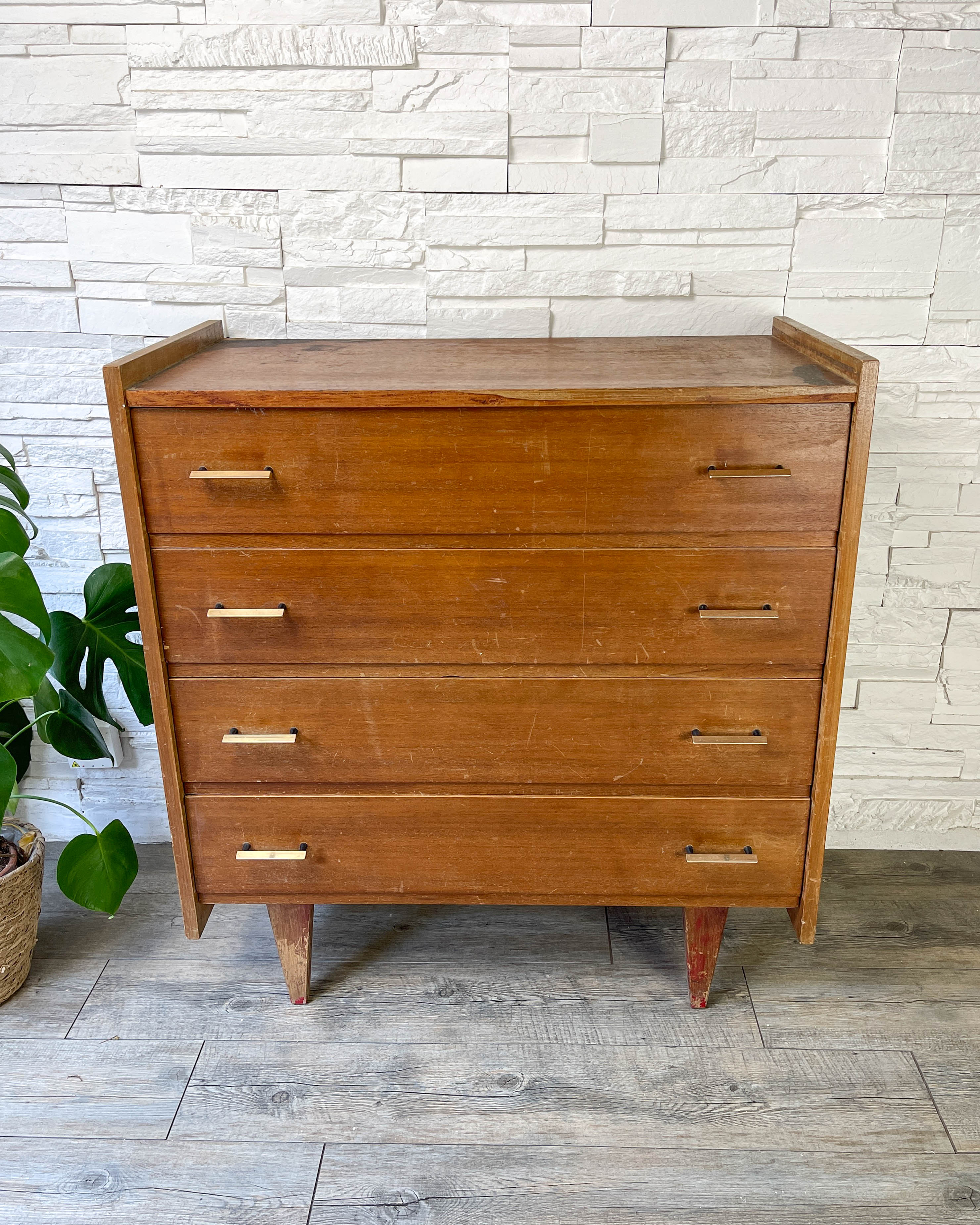 Scandinavian wooden chest of drawers Year 1950