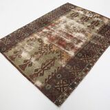 5x7 Classic Brown Red Handmade Vintage Rug, 151x214Cm SK 3054
