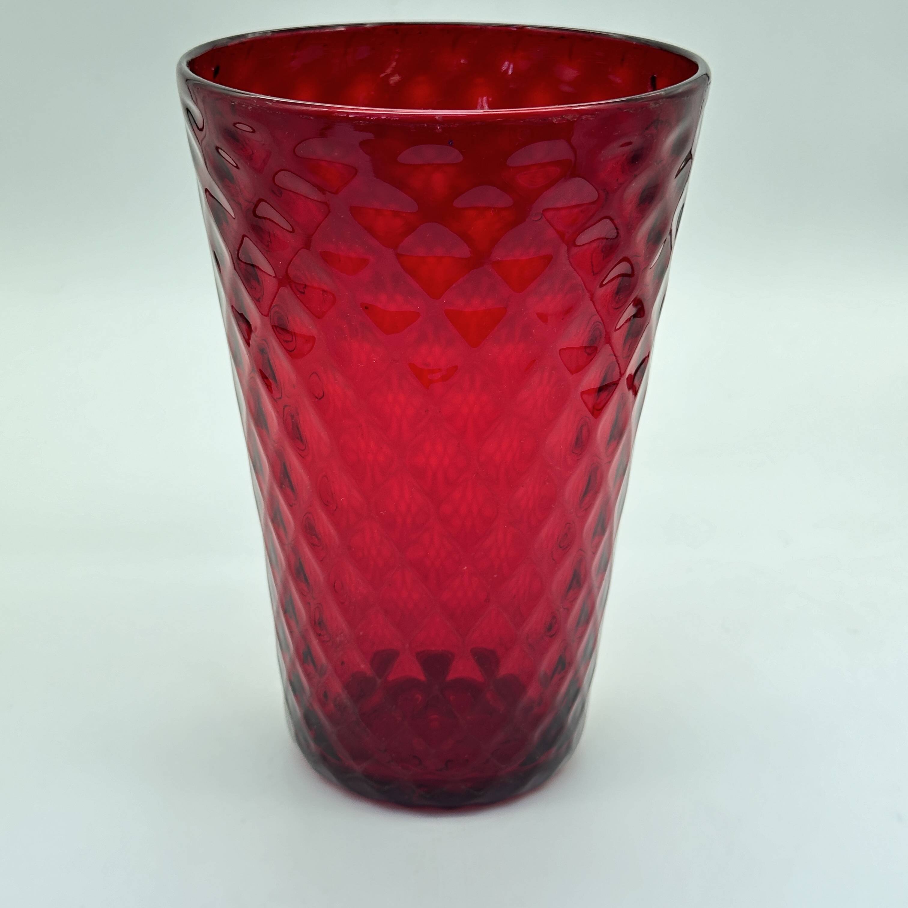 Red pineapple blown glass vase, 1970s, Germany
