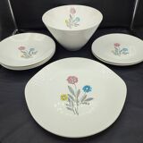 Lot of 8 Vintage Ceranord Saint-Amand Aster Tableware from the 1950s-60s.