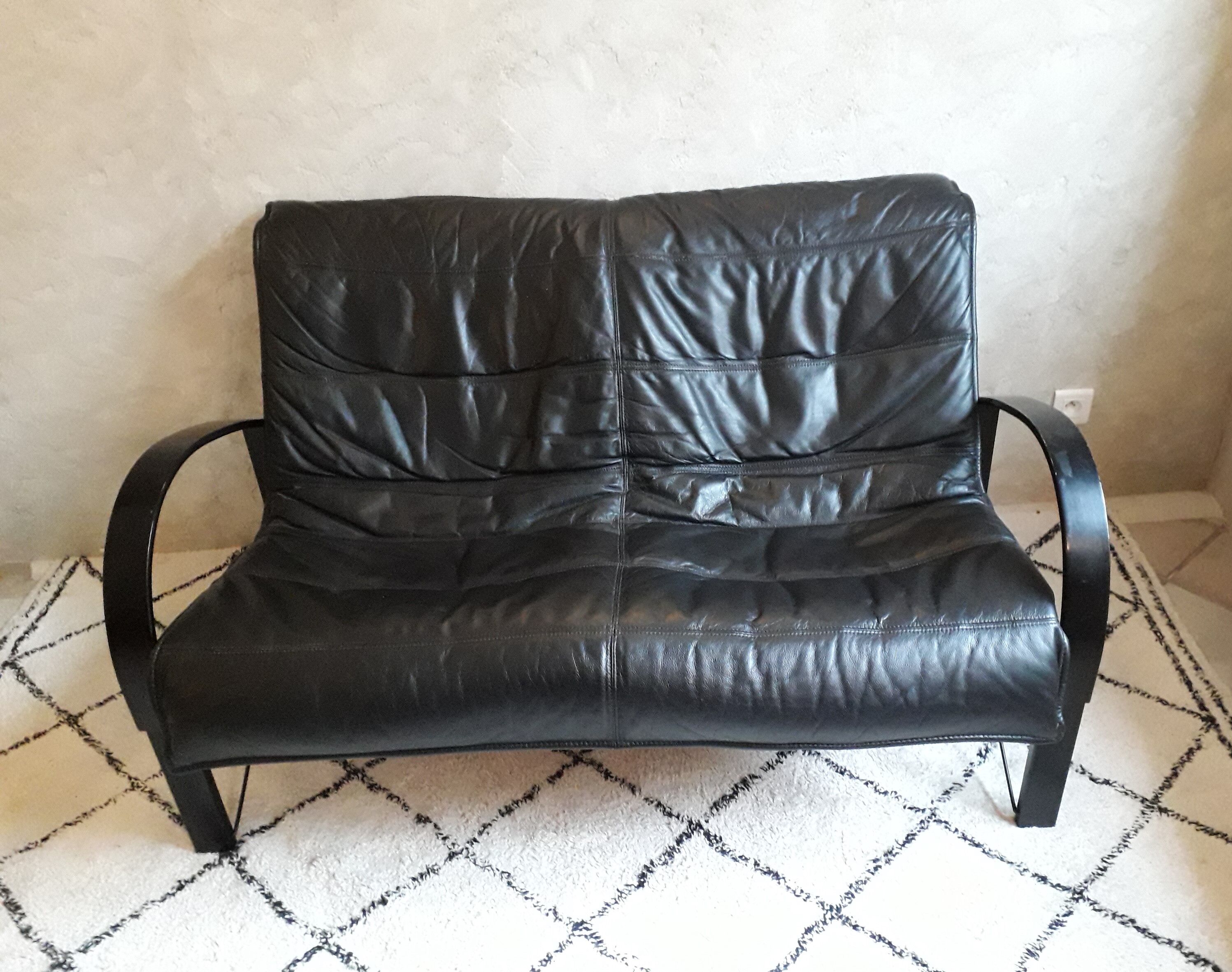 Ikea leather sofa design Tord Bjorklund 80s