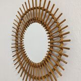 Sun mirror rattan from the 60s/70s