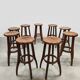 Brutalist design wooden vintage barstools 19 x