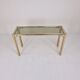 Italian Rectangle Side Table in Brass Bamboo and Smoked Glass, 1970s
