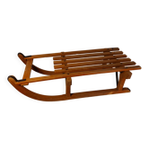 Luge vintage en bois et métal - 75 cm