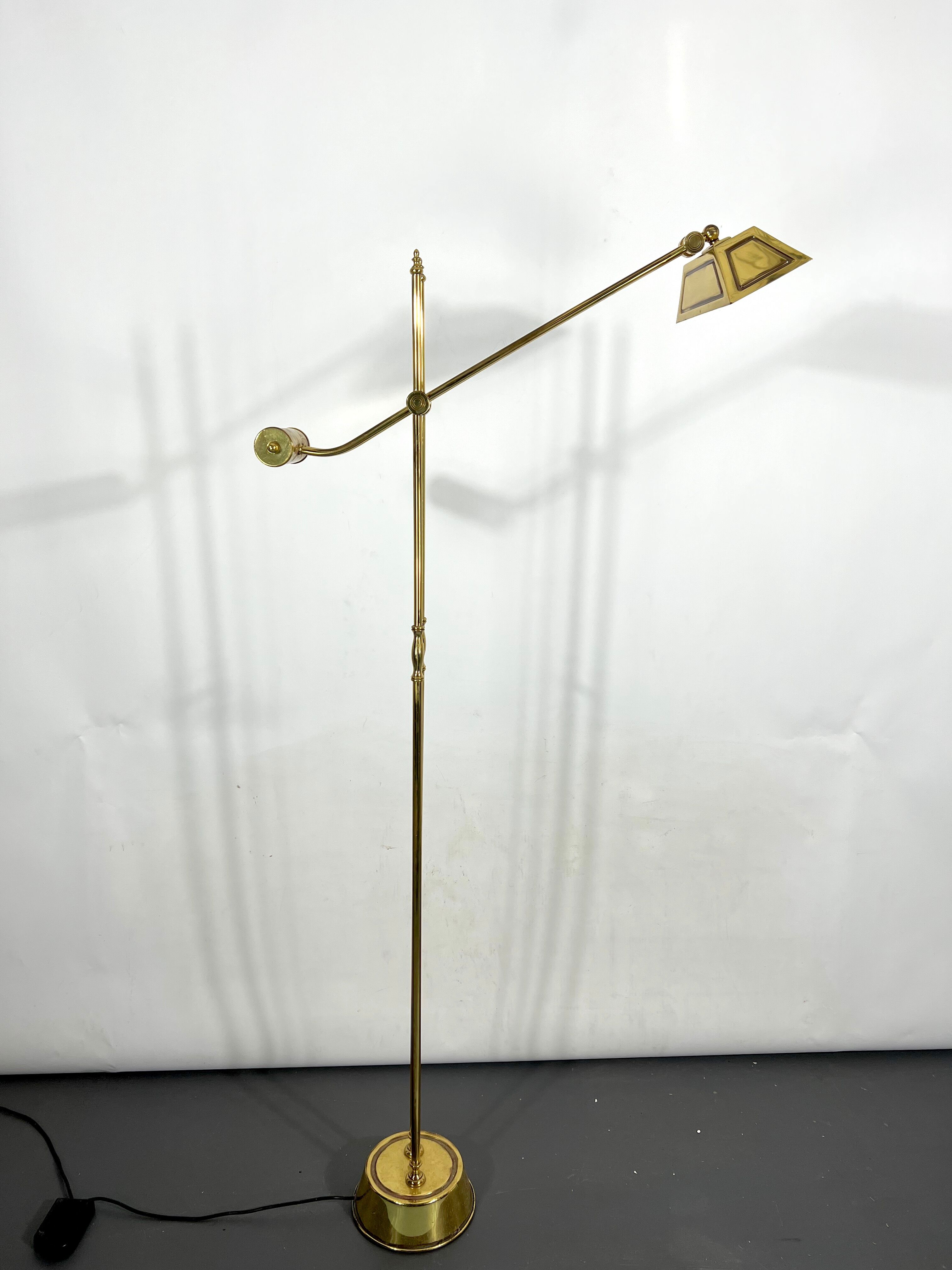 Vintage adjustable Italian solid brass floor lamp from 70s