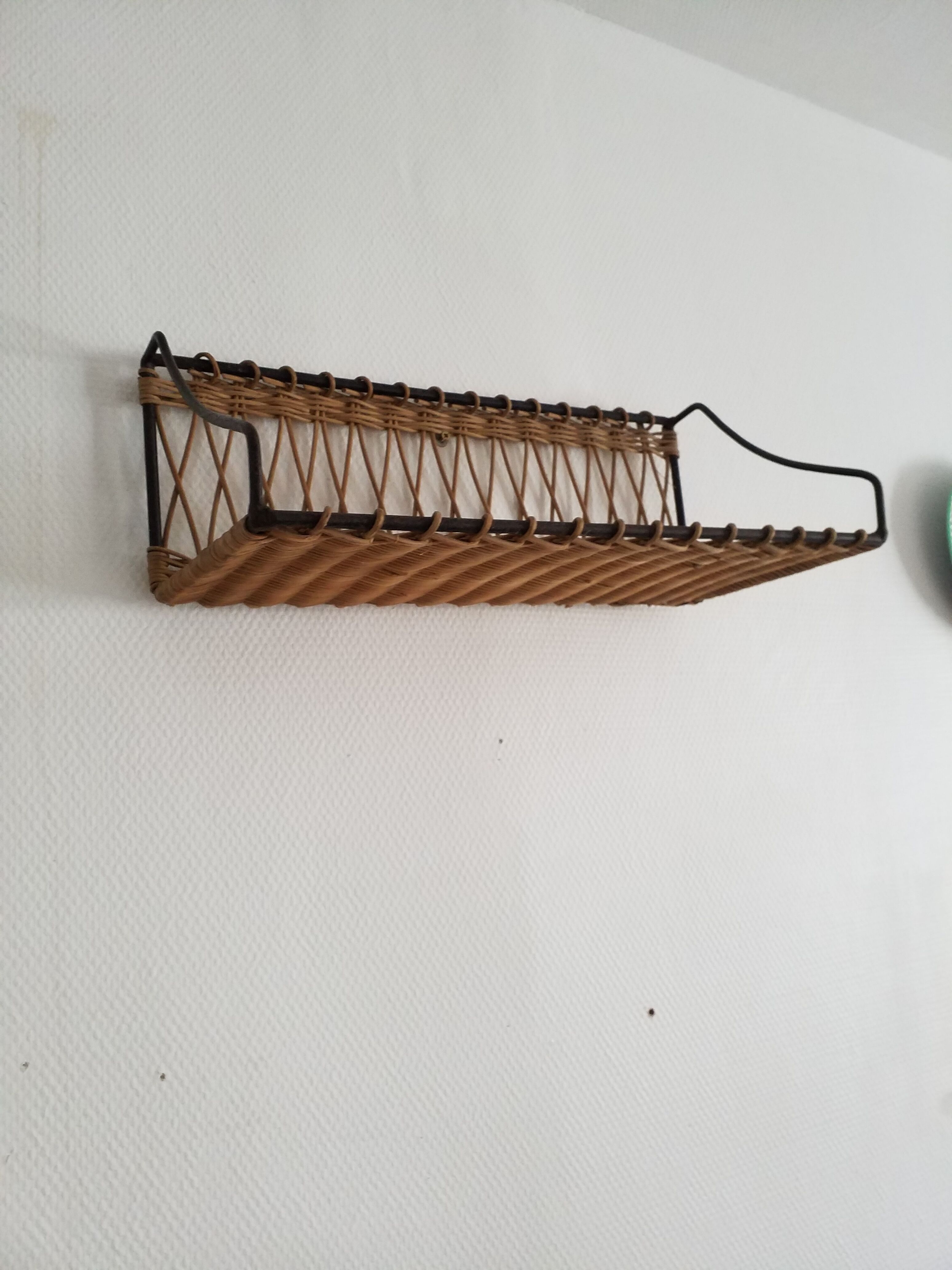 Rattan wall shelf