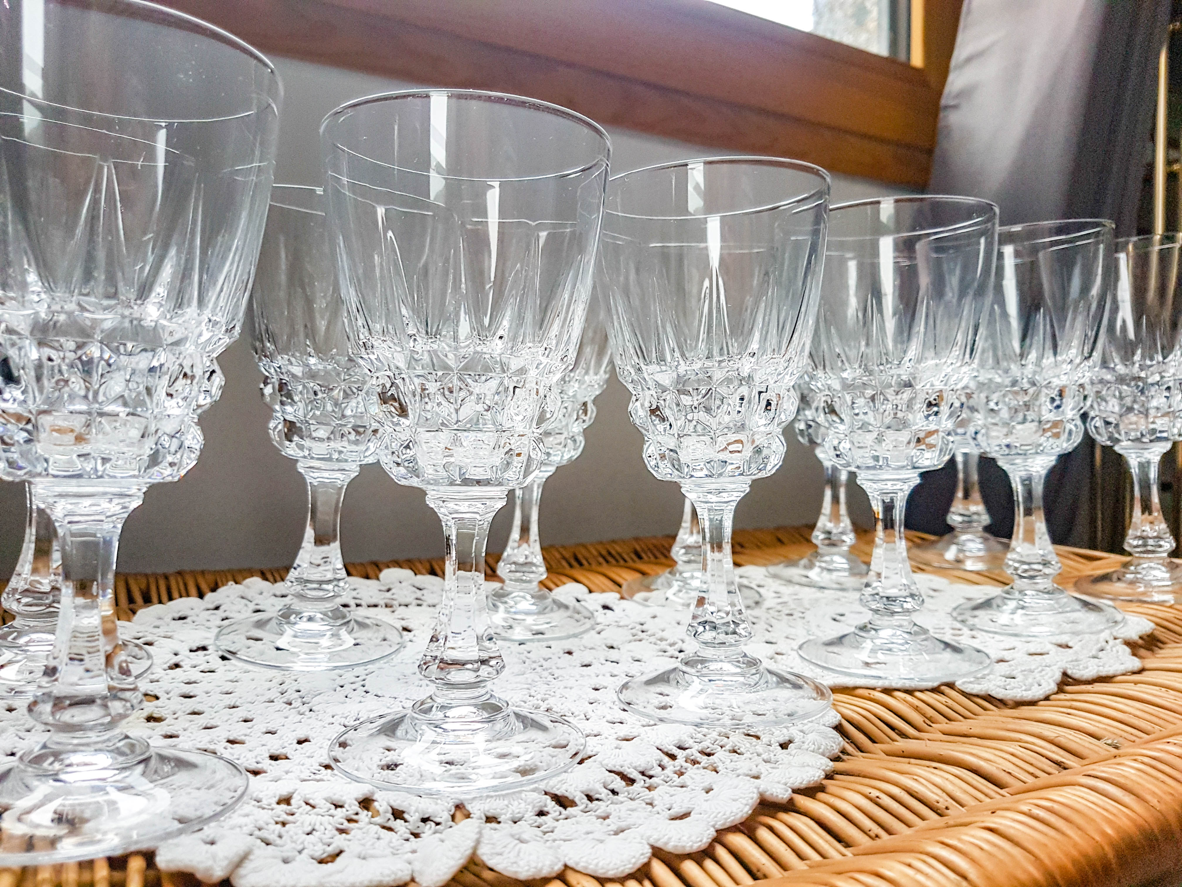 Lot de 6 verres à eau cristal d'arques modèle "Pompadour "