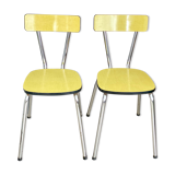Pair of yellow formica chairs