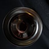 Vintage 80s silver and gold stainless steel champagne bucket by Létang Rémy