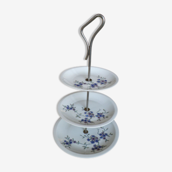 Display servant for cakes, aperitif, fruit, porcelain