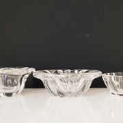 Set of 3 cups including one signed Val Saint Lambert