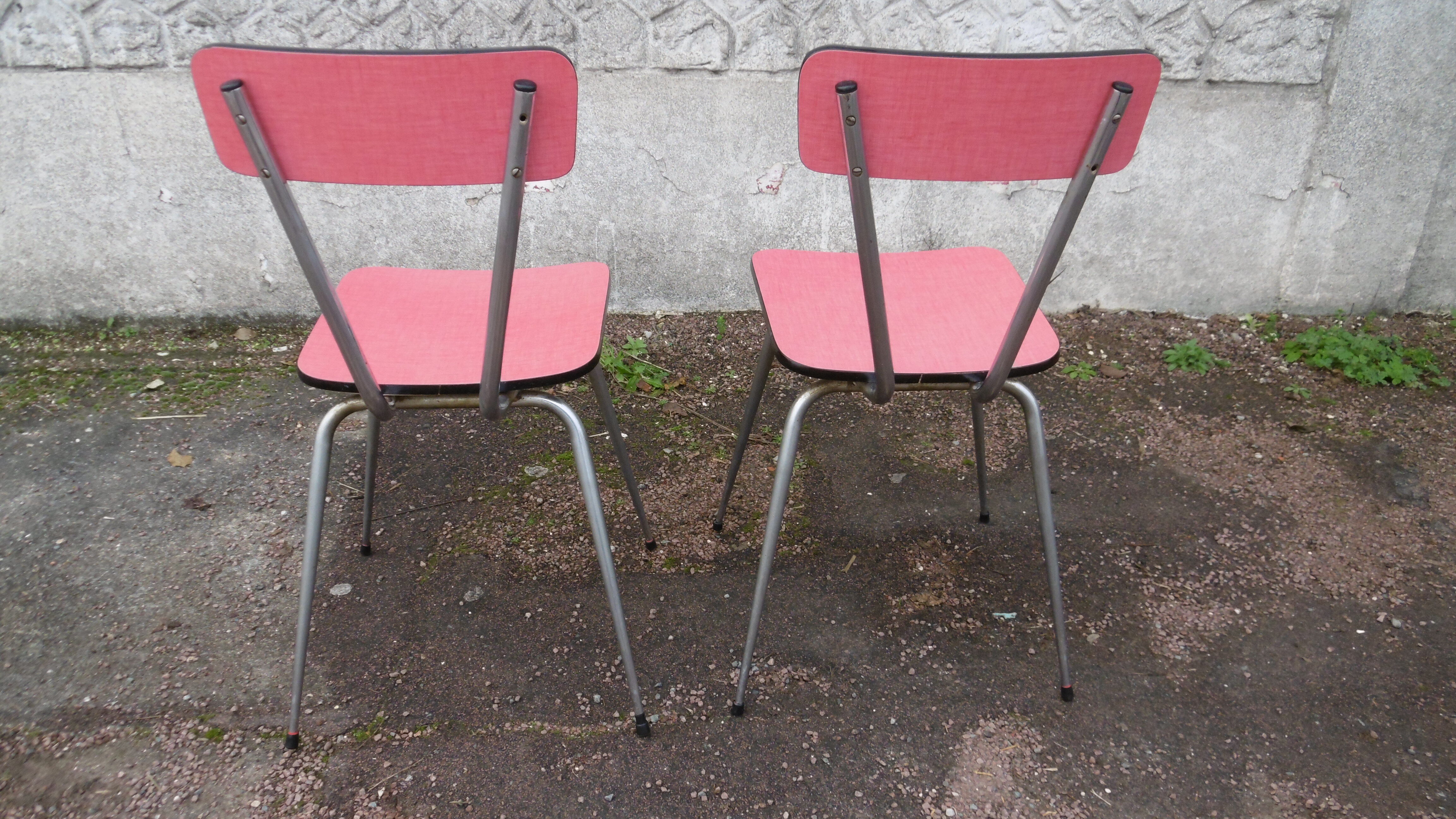 Set of 2 chairs in formica Red