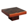 Brutalist Coffee Table with Copper Top and Wooden Base 1970