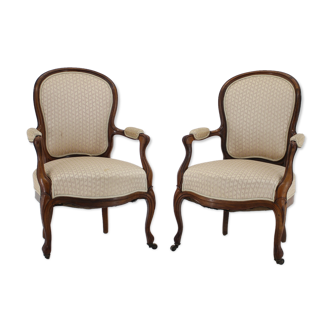 Pair of original danish rococo chairs 1900s