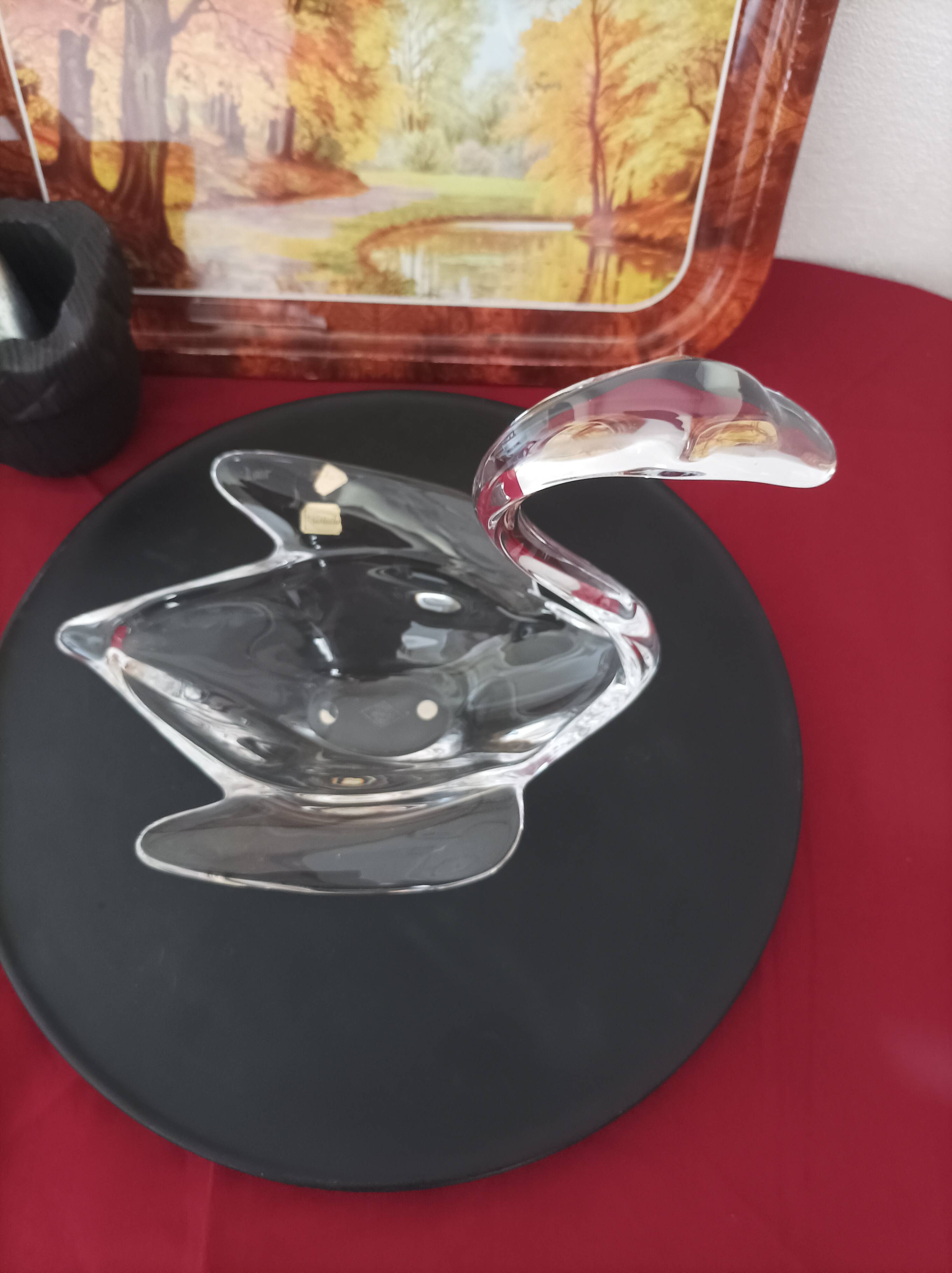 Vide-poche Cygne vintage en cristal Vanne le Châtel