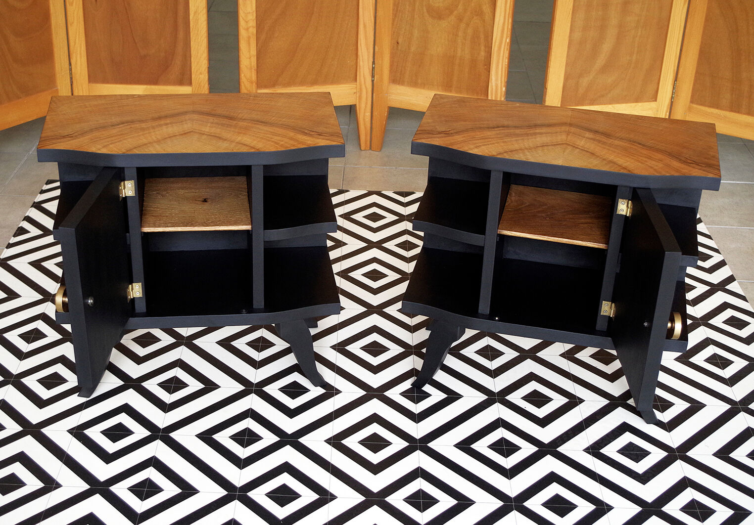 Pair of vintage bedside