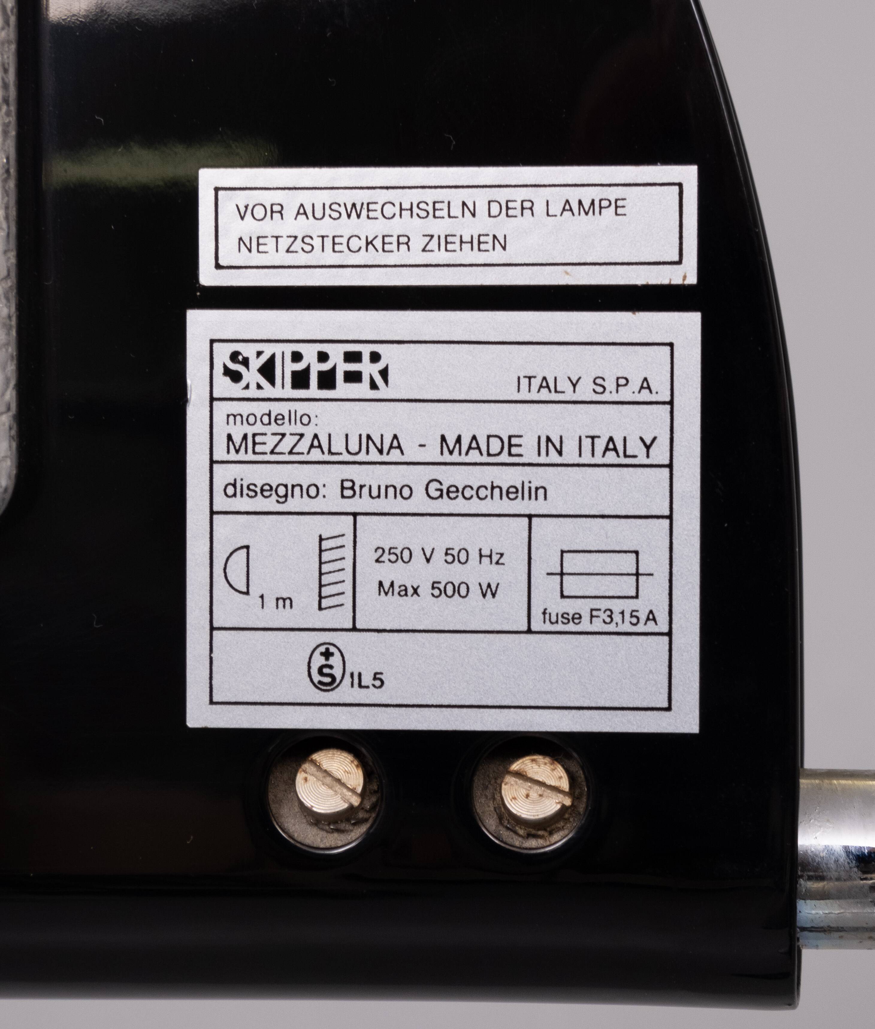 ‘Mezzaluna’ Floor Lamp door Bruno Gecchelin voor Skipper 1970s Italy