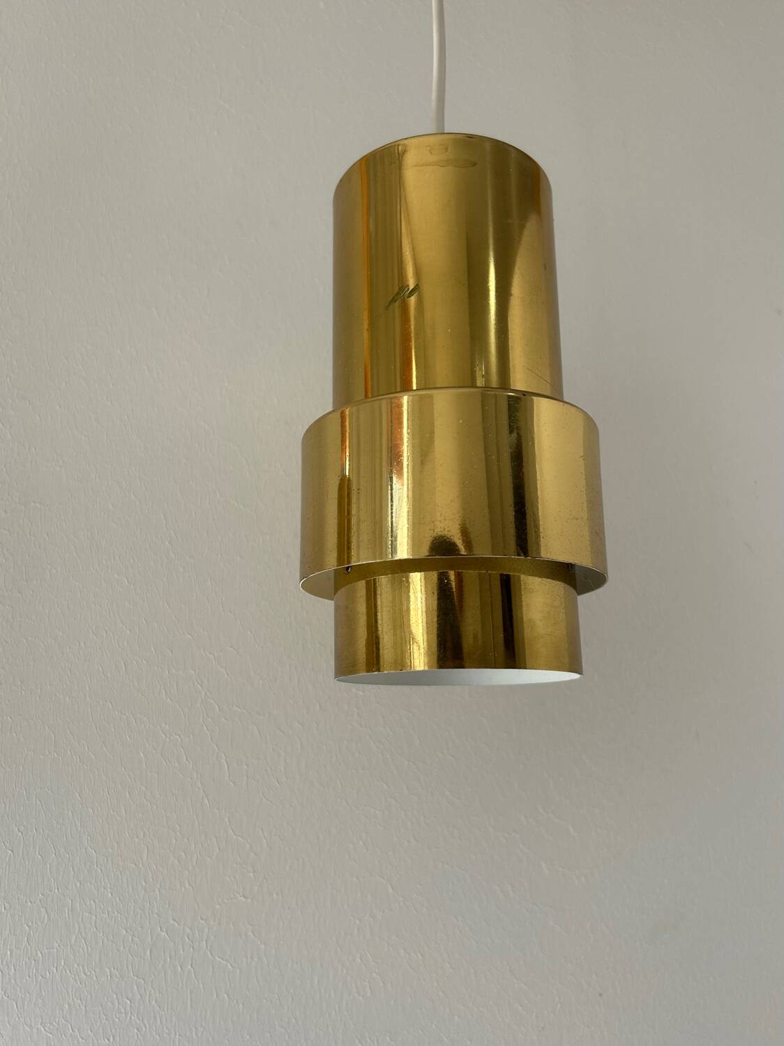 Pair of vintage pendant lights, brass, Sweden 1960