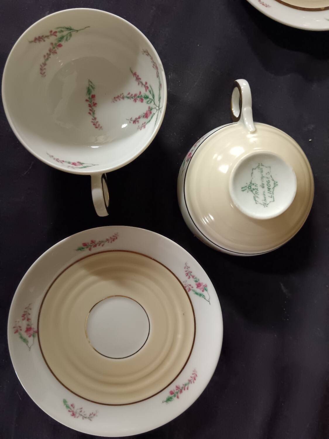 Porcelain coffee service from Limoges, Charles Ahrenfeldt manufacture.