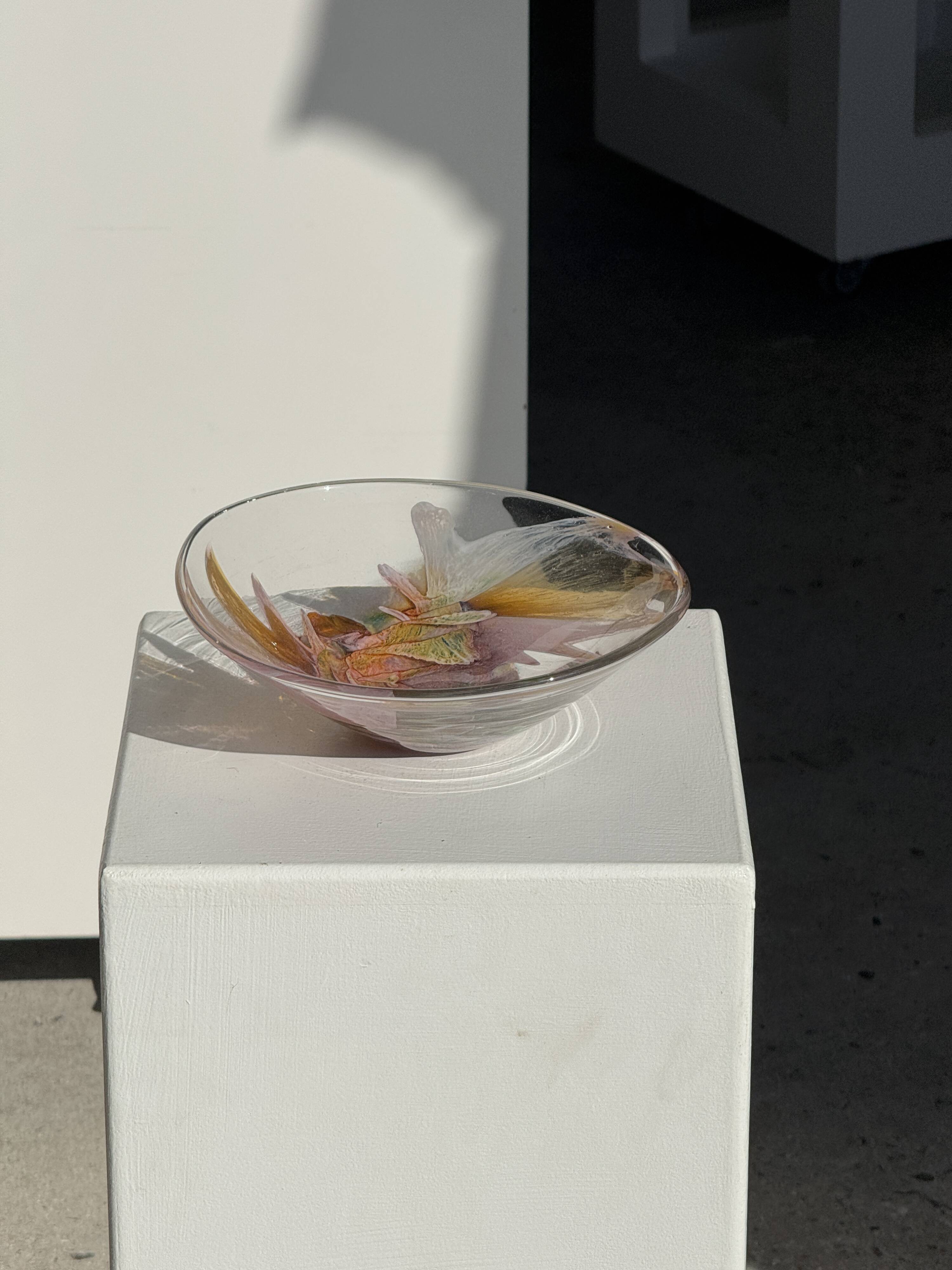 Contemporary pink blown glass bowl Carlos Vieira D21