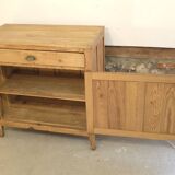 Raw wood jam cupboard / small Parisian sideboard