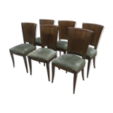 Art Deco set of 6 chairs in rosewood