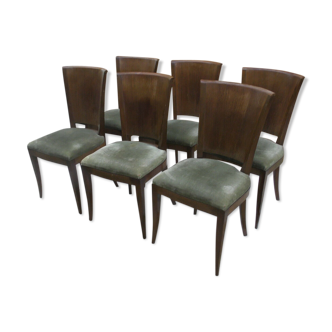 Art Deco set of 6 chairs in rosewood