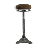 Vintage dentist's stool in aluminum from the 50s