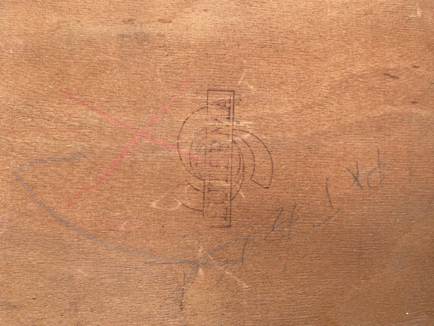 Pair of antique luterma bistro chairs in grey wood + green seat vintage