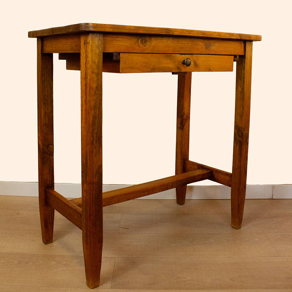 Small Wooden Kitchen Table, France, 1940s