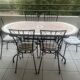 Table ovale en mosaïque et 6 chaises