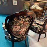Pair of armchairs with foot rest Louis Philippe