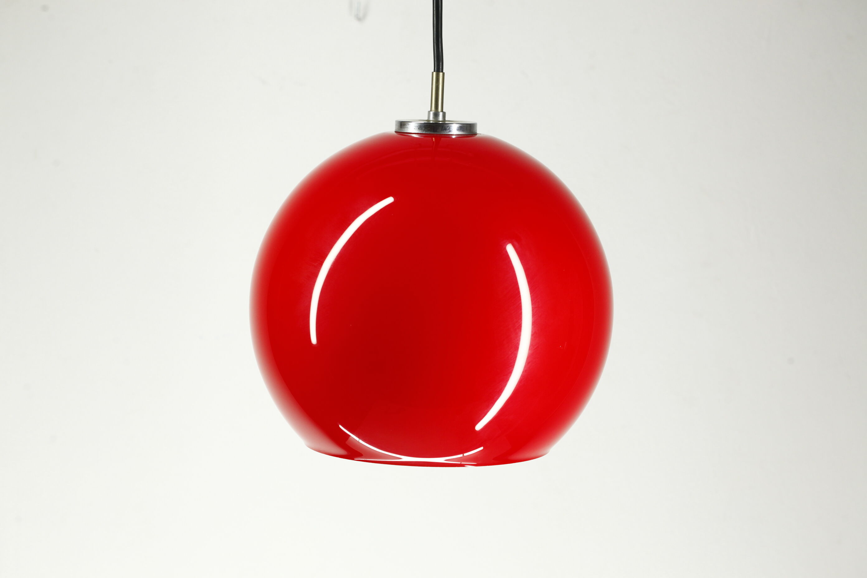 Peill & Putzler red glass ceiling lamp Germany 70s