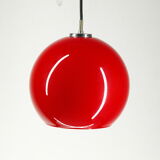 Peill & Putzler red glass ceiling lamp Germany 70s