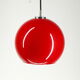 Peill & Putzler red glass ceiling lamp Germany 70s