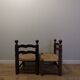 Paire de chaises en bois, assises paillées