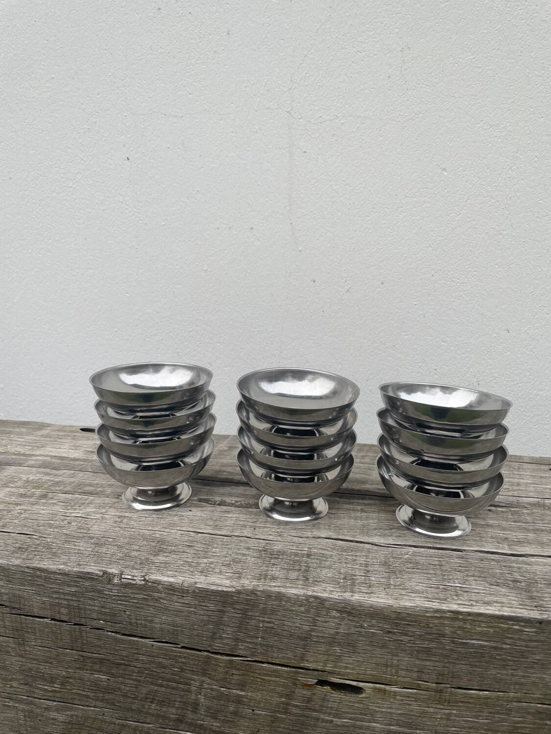 12 stainless steel cups 1970